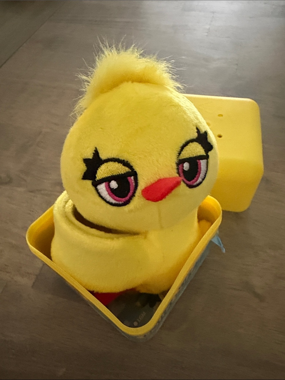 Disney Yellow Plush Chick Toy with Pink Eyes and Red Beak